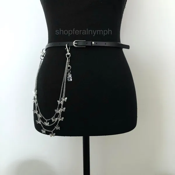 Vintage Y2K Gummy Bear Butterfly Chain Belt, Fits 33–36 Inches, X7GA1195 - Image 5