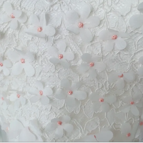 David's Bridal 3D Floral V Neck Dress - Image 9