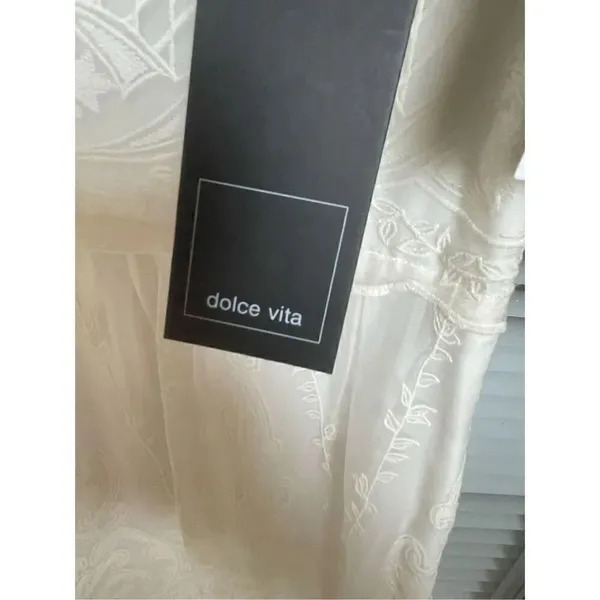 NWT Dolce Vita Kloey Silk Embroidery Dress Ivory Sz S. Formal Bridal cocktail - Image 5