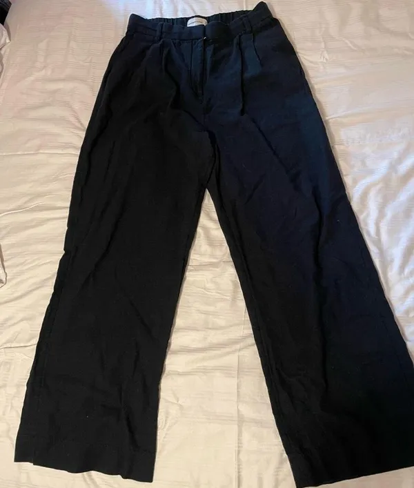 Abercrombie Linen blend tailored wide leg pant X2 - Image 4