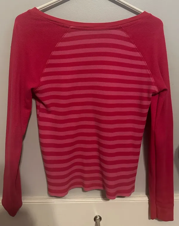 Pink and red striped top Size L - Image 2