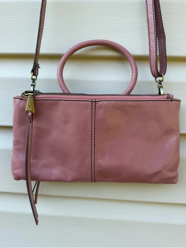 HOBO Sable Pink Genuine Leather Convertible Crossbody Top Handle Satchel Bag - Image 4