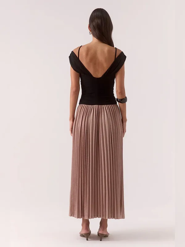 Sovere Studio Dione Knit Maxi Dress Black Mocha Size Small NWT - Image 5