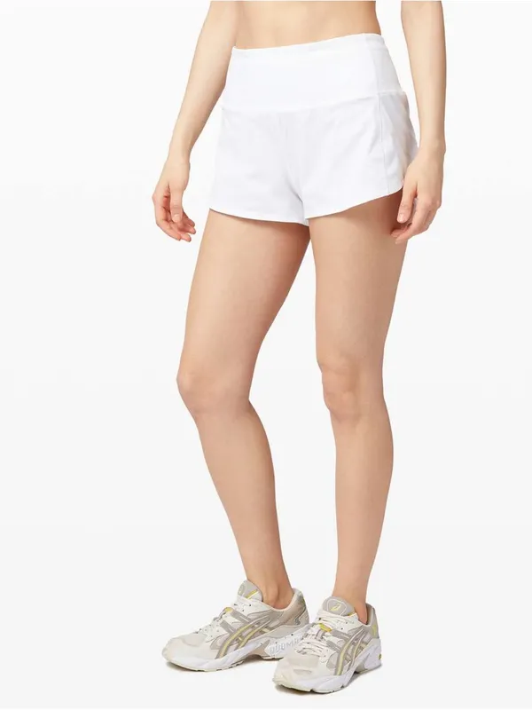 Lululemon Speed Up High Rise White Shorts Size 14 NWT - Image 2