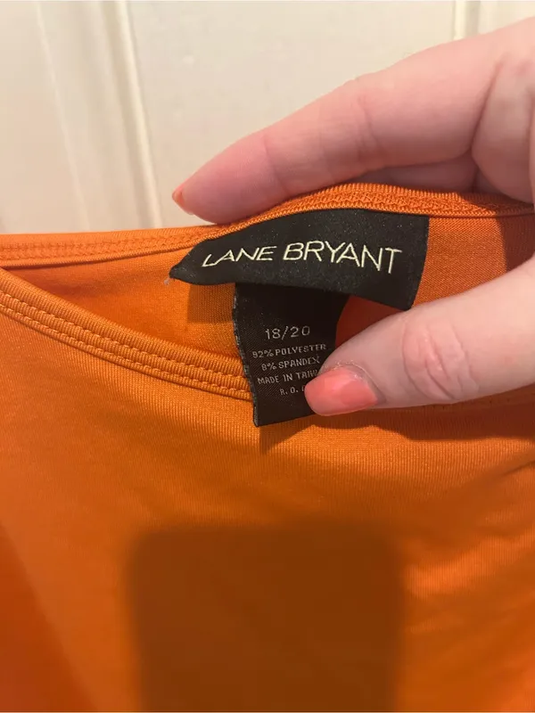 Lane Bryant Slim-Strap Scoop Tank Top - Rust Orange - Image 6