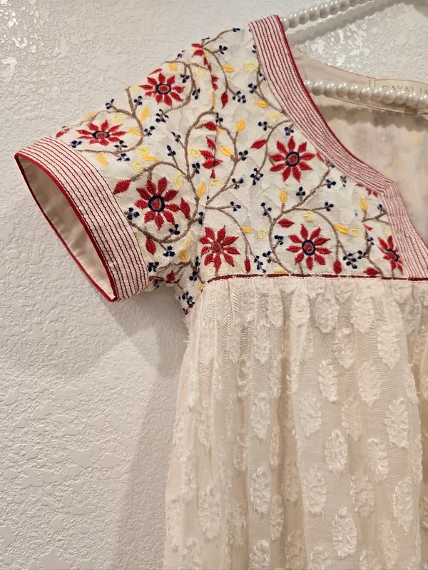 Anthropologie Payal Jain Embroidered Dress Fine Cotton S - Image 7