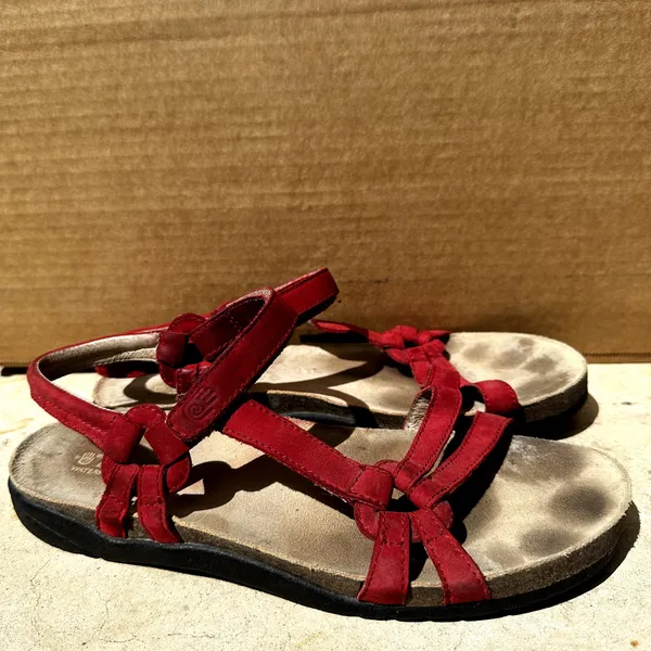 Teva Ventura Cork Sandals 6389 Strap Leather Flat Slip On Waterproof Red Size 10 - Image 2