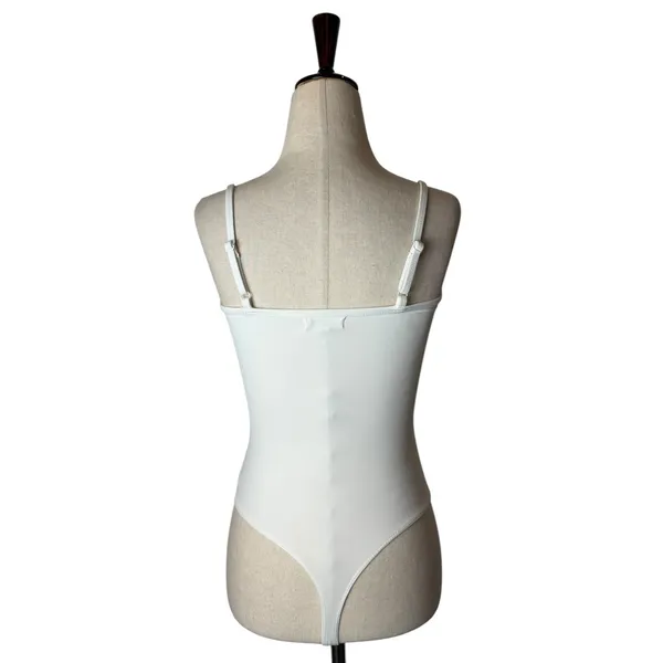 Good American Bodysuit Womens Small White Scoop‎ Neck Adjustable Straps Layering - Image 2