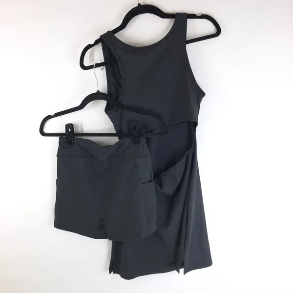 Halara Square Neck Mid Rise Bloom Cut Out 2-Piece Dress Black S - Image 6