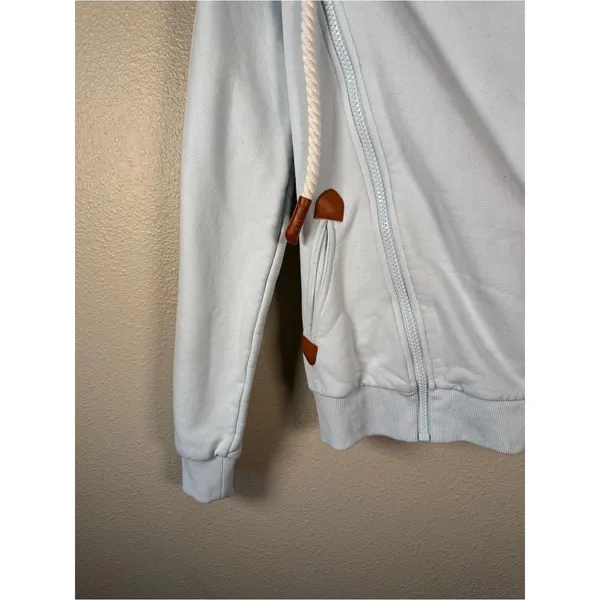 Wanakome Light Blue Hoodie Sweatshirt Womens XS Casual Cozy Cowl Neck - Image 9