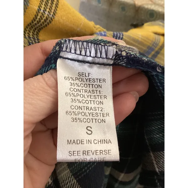 Haptics By Holly Harper Colorblock Plaid Flannel Oversized Shirt Small - Image 5