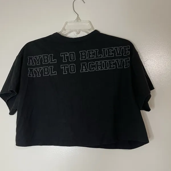 AYBL Cropped oversized crew neck black tshirt size Large - Image 4