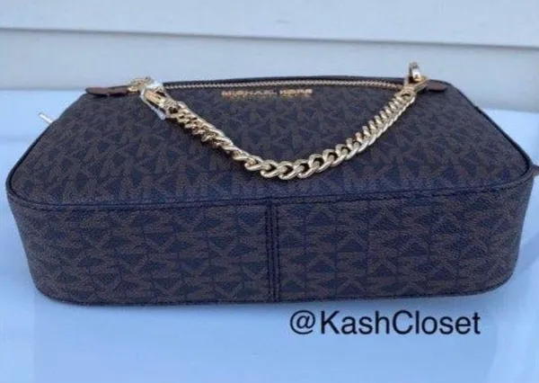 Michael Kors Brown Chain Crossbody Large Purse - Image 7