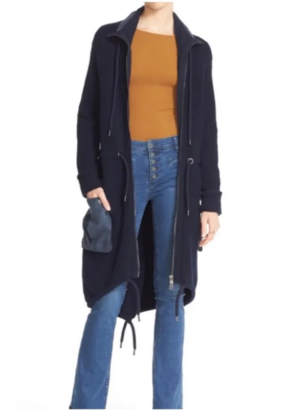 Free People Surplus Navy Cardigan Sweater Jacket Zip Cardigan Womens‎ Size XS - Image 5