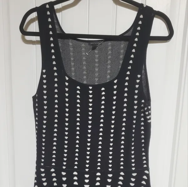Ann Taylor Black & White Jacquard Sleeveless SWEATER Dress Size S - Image 2