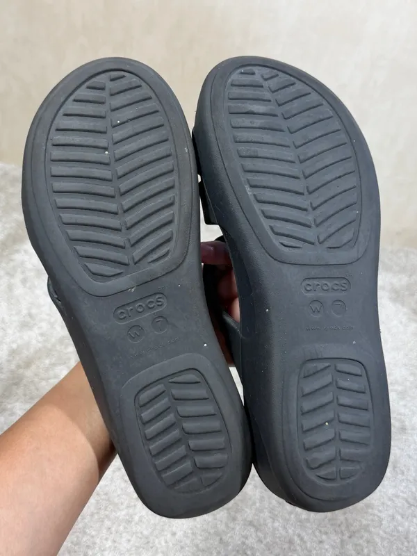 Crocs Women’s Gateway Strappy Sandals Lightweight Platform Sole in Black 7 - Image 11