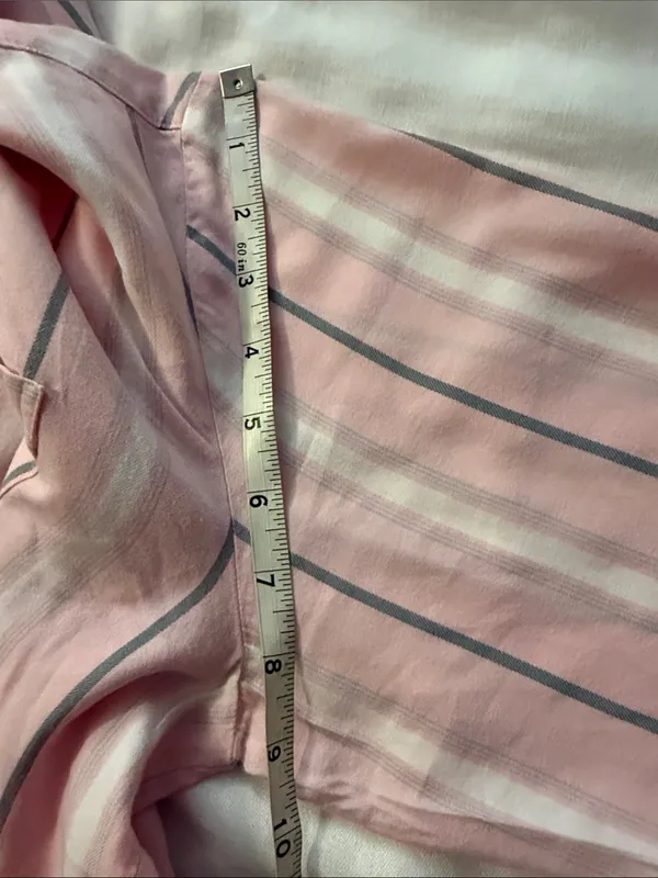 Victoria's Secret Pink and White Striped Button-Down Shirt - Image 7