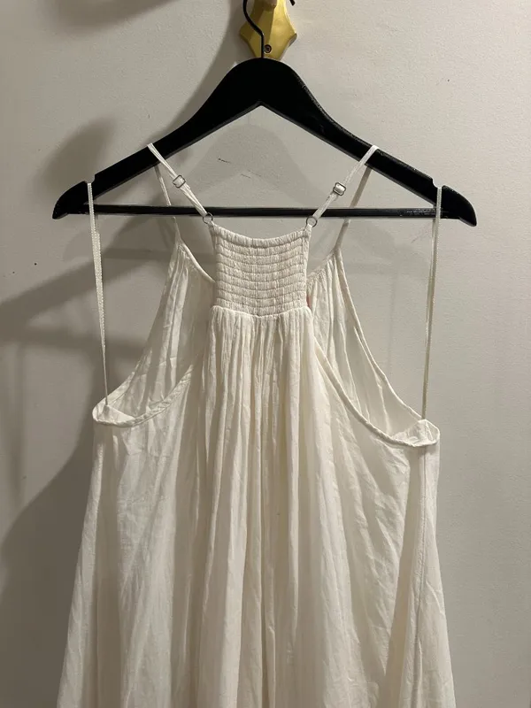 FREE PEOPLE Tip Toeing Tulip Midi Dress in Whisper White Size Small - Image 8