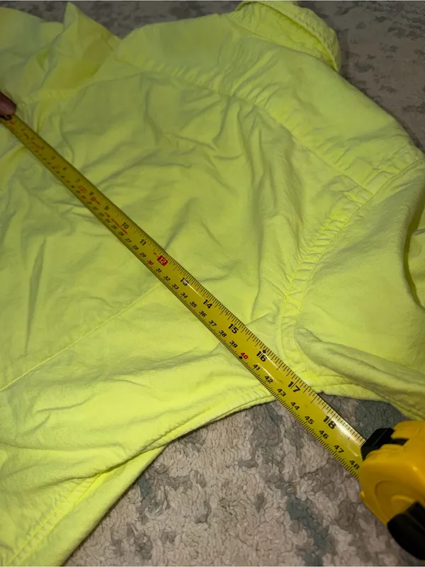 Vintage Ralph Lauren Sport Women's 4 Neon Lime Yellow Button Down Shirt - Image 7