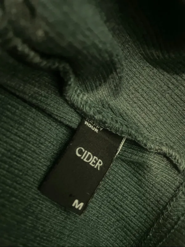 Cider Dark Green Ribbed Square-Neck Crop Top - Image 2