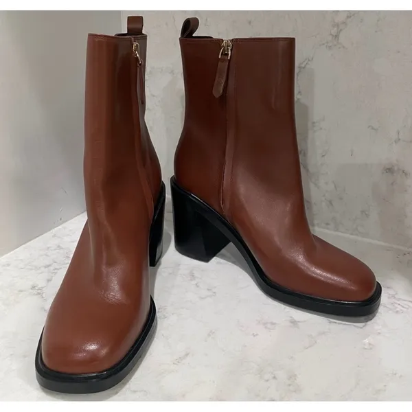 Franco Sarto Paula Stacked Block Heel Bootie –‎ Size 8.5 - Image 7