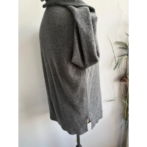Theory Karenia‎ L Cashmere Sweater Womens Small Charcoal Grey Crew Neck I0718706 - Image 4