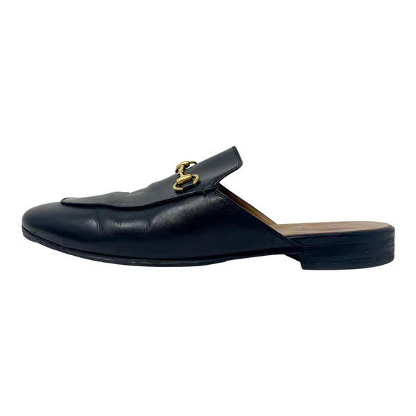 Gucci Princetown Black Leather Horsebit Mules Loafers 39.5 - Image 2