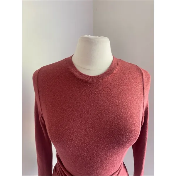 Madewell Long Sleeve Ruched Side Crewneck Top Womens Sz XS Rust - Image 2