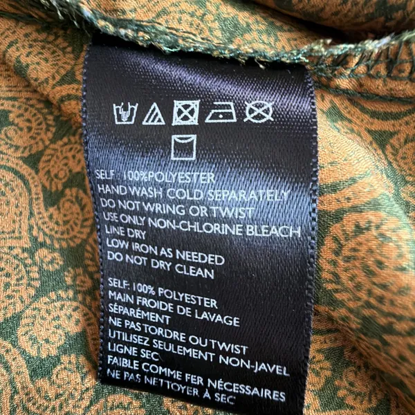 Urban Outfitters medium satin 70's retro disco willow tie green 60's party - Image 13