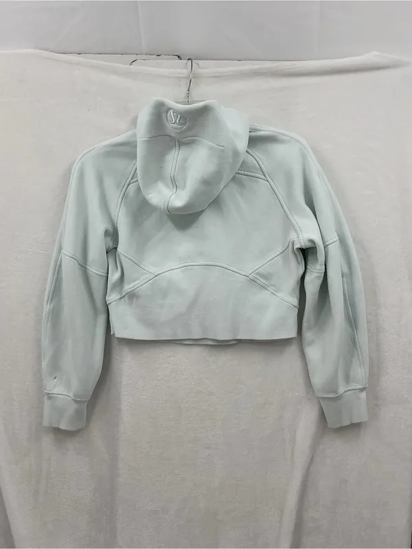 lululemon athletica Light Blue Hooded Half-Zip Cropped Jacket 1133 - Image 6