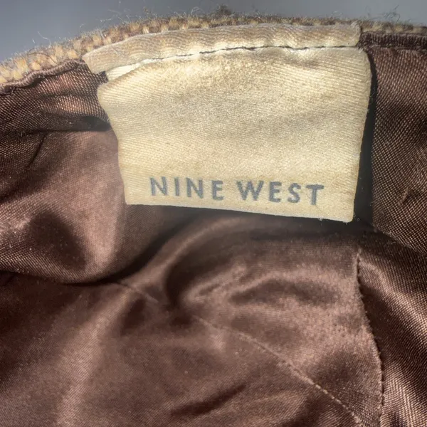Vtg Y2K Nine West Newsboy‎ Hat Tweed Cap Retro Wool Blend Buckle Detail Preppy - Image 7