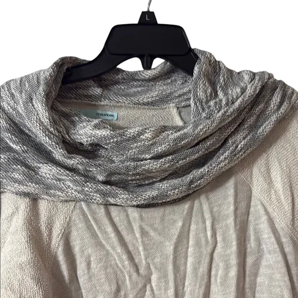 Maurices Cream‎ and Gray Cowl Neck Sweater Size Large - Image 2