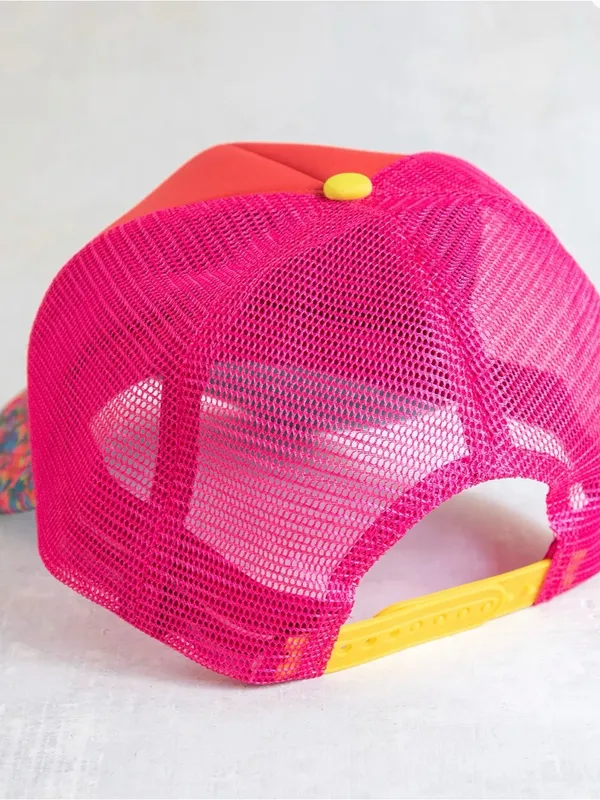 New Natural Life Sunshine Pink Adjustable Vented Mesh Trucker Hat - Image 3