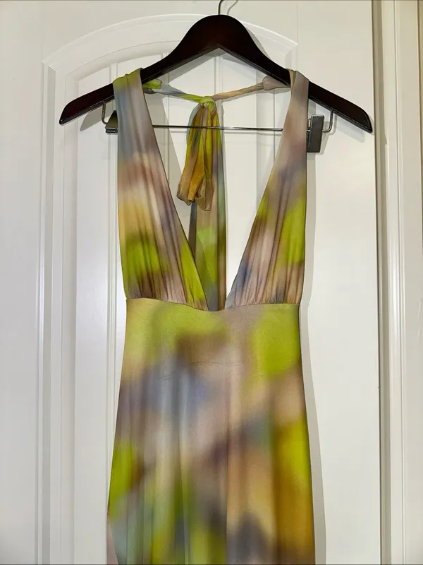 Zara Floral Print Halter Summer Dress S NWOT - Image 4