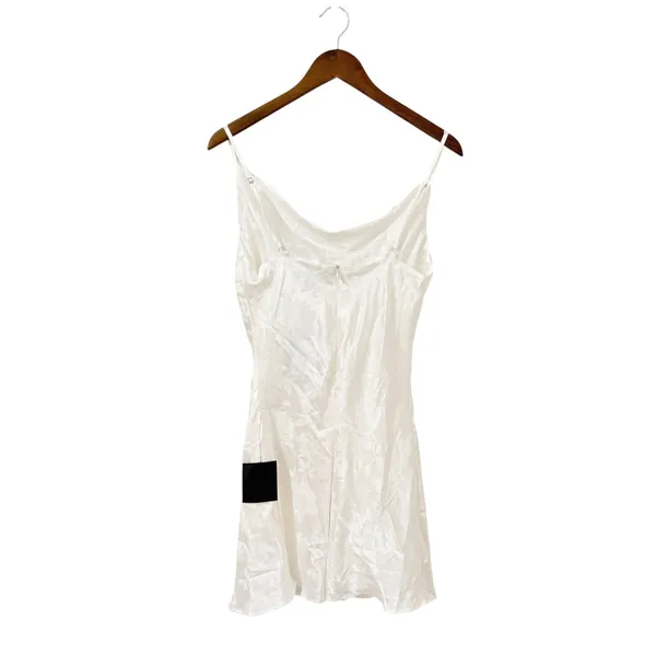 Lulus Close to Your Heart White Satin Jacquard Cowl Slip Dress size Large NWT - Image 5