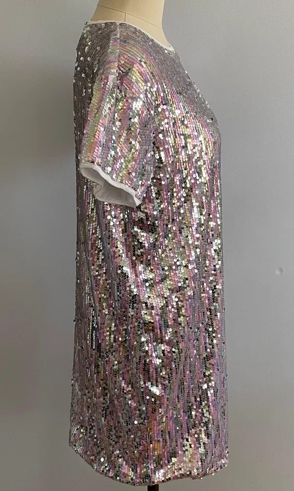 Just Quella Sequin Short Sleeved Tshirt Dress- Size 16-18- NWT - Image 6