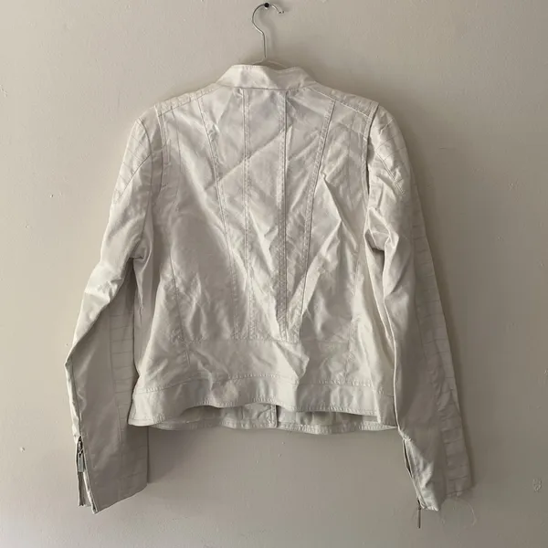 White Leather Jacket Size XL - Image 5