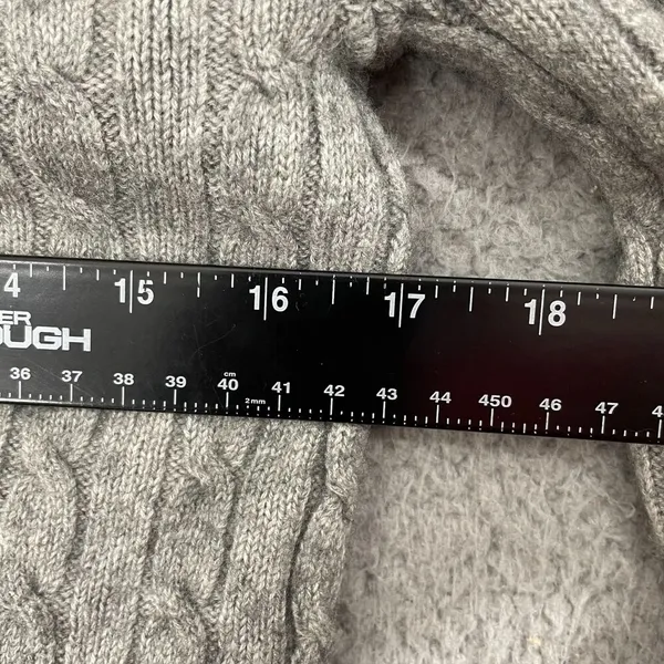 J.Crew Cable Knit‎ Sweater Women S Gray Wool Blend Turtleneck - Image 6
