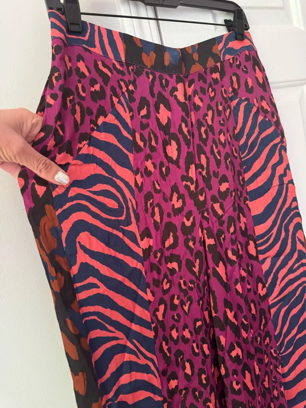 Lowry Farm Pants Farm Rio Mixed Print Wide-Leg Pants, Size S - Image 8