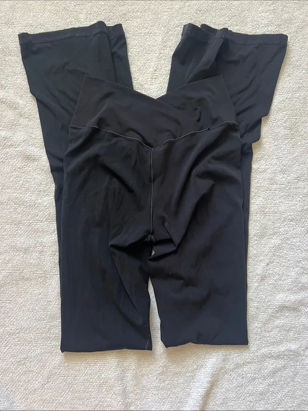 Aerie Black High-Waisted Crossover "Real Me" Flare Leggings - Image 4
