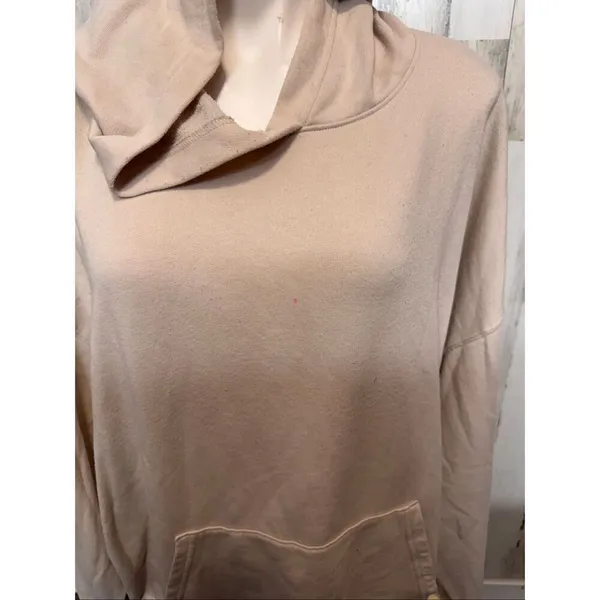 PINK Victoria’s Secret Beige Oversized Fleece Hoodie Women’s XL - Image 6