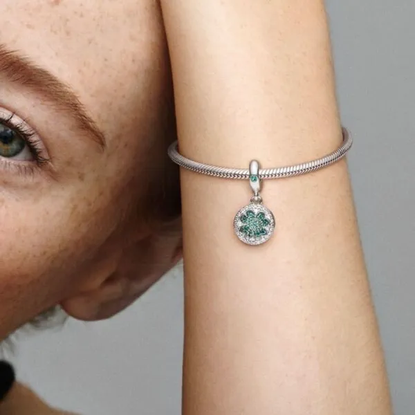 Pandora Lucky Four Leaf Clover Dangle Charm - Image 2