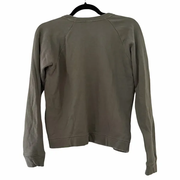 ANTHROPOLOGIE Loulou Avenue Cheetah Graphic Crewneck Sweatshirt in Gray Sz XS - Image 3
