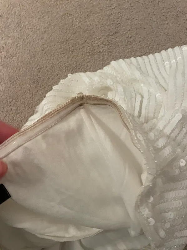 Lulus White Sequin Strapless Mini Dress - Image 5