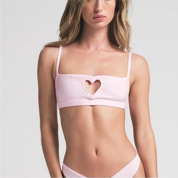SKIMS Cotton Jersey Heart Cutout Scoop Bralette Cherry Blossom Pink SP-SCP-7415W - Image 9