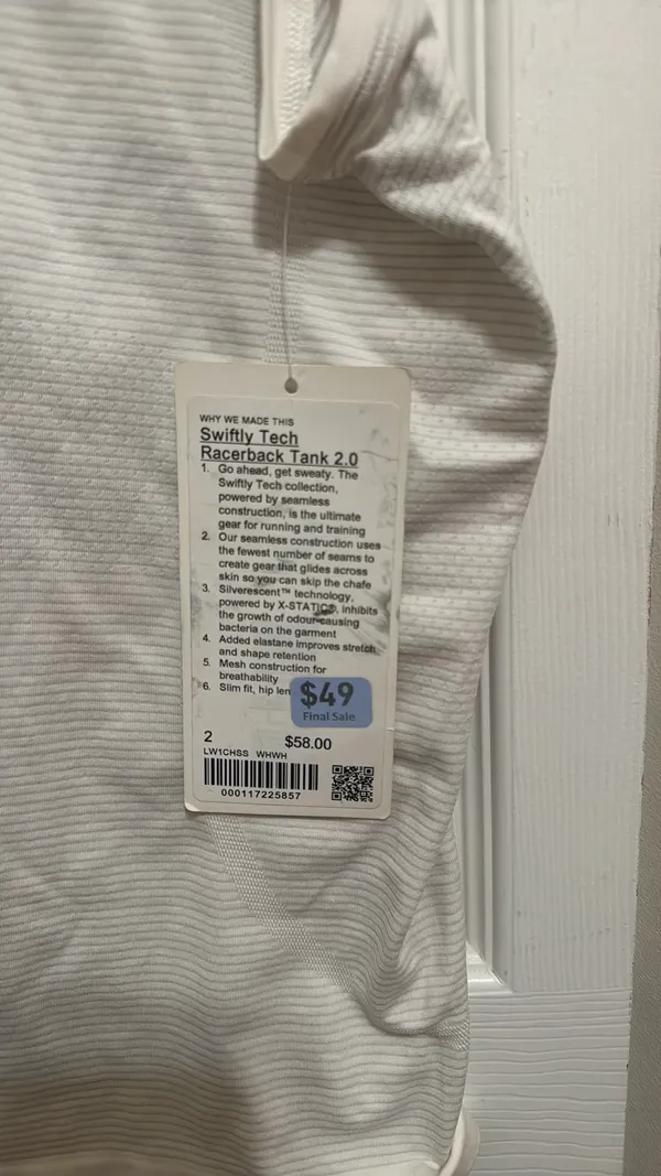 Lululemon White swiftly racerback tank - Image 2