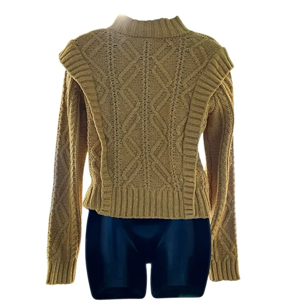 Central Park West Savannah Cardigan in Yellow, Size S - Image 5