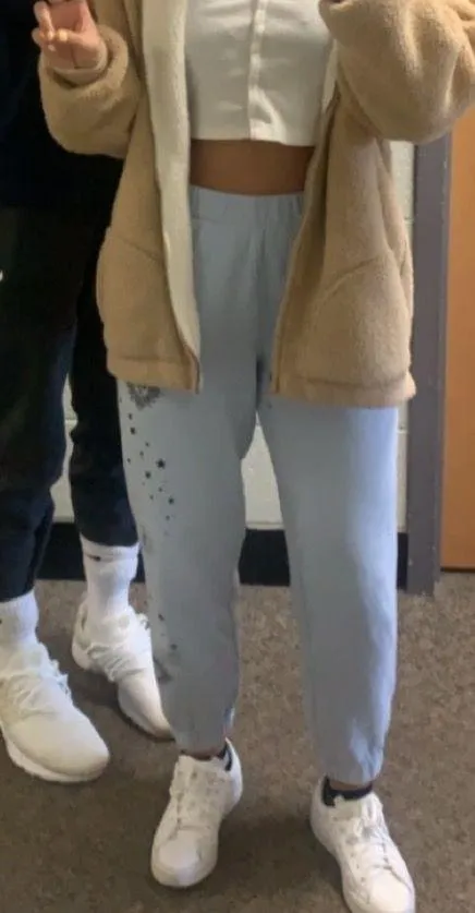 Hollister Light Blue Sweatpants With Print - Image 6