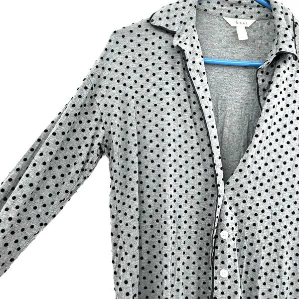 Soma size XS gray black‎ polka dot button up pajama set long sleeve pants - Image 3