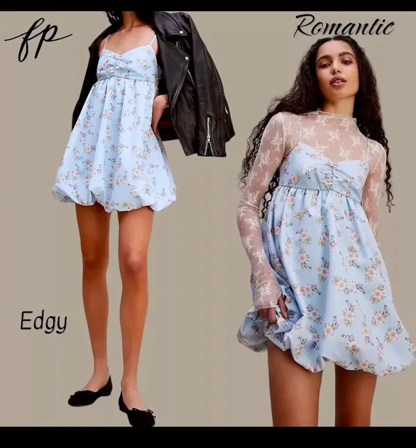 Free People Blue Mini Dress - Image 4